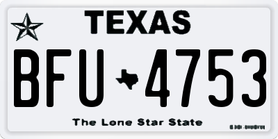 TX license plate BFU4753