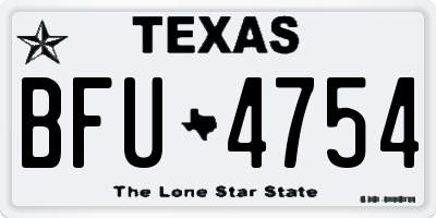 TX license plate BFU4754