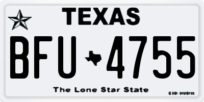 TX license plate BFU4755