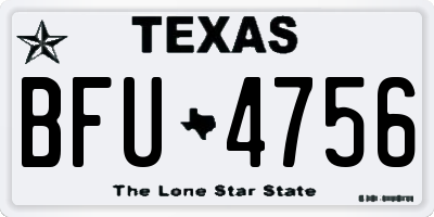 TX license plate BFU4756