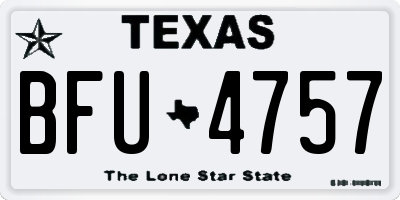 TX license plate BFU4757
