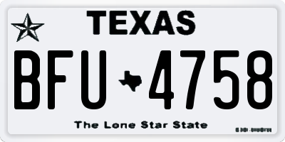 TX license plate BFU4758