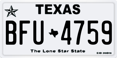 TX license plate BFU4759