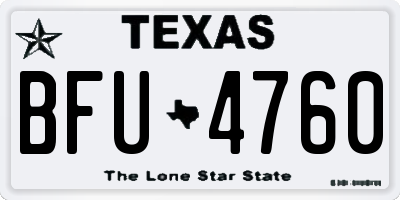 TX license plate BFU4760