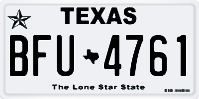 TX license plate BFU4761