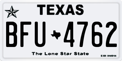 TX license plate BFU4762