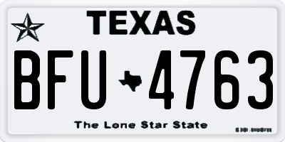 TX license plate BFU4763