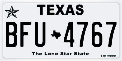 TX license plate BFU4767