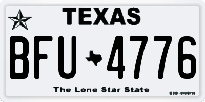TX license plate BFU4776