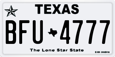 TX license plate BFU4777