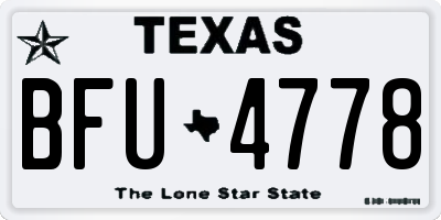 TX license plate BFU4778
