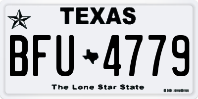 TX license plate BFU4779