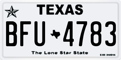 TX license plate BFU4783