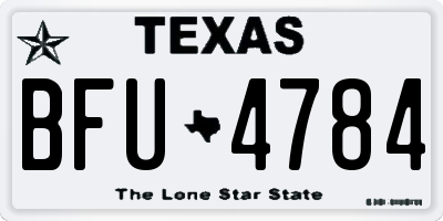 TX license plate BFU4784