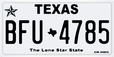 TX license plate BFU4785