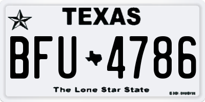 TX license plate BFU4786