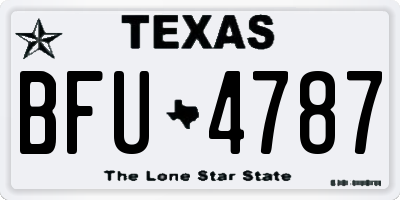 TX license plate BFU4787