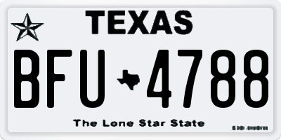 TX license plate BFU4788