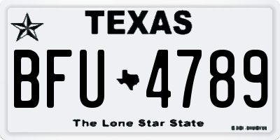 TX license plate BFU4789