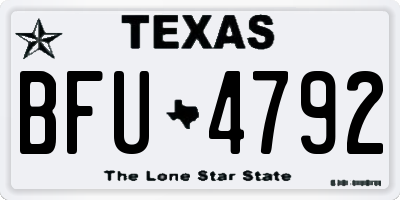 TX license plate BFU4792