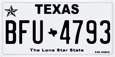 TX license plate BFU4793