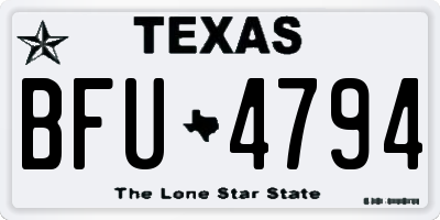 TX license plate BFU4794