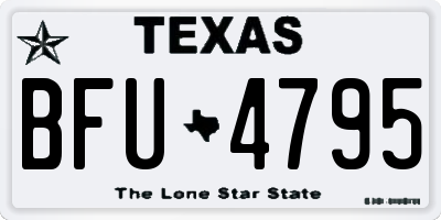 TX license plate BFU4795