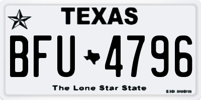 TX license plate BFU4796