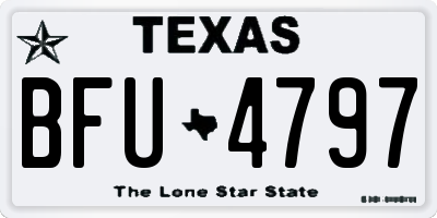 TX license plate BFU4797