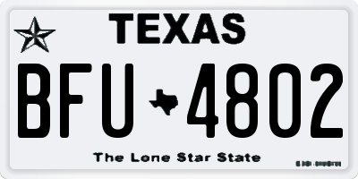TX license plate BFU4802