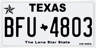 TX license plate BFU4803