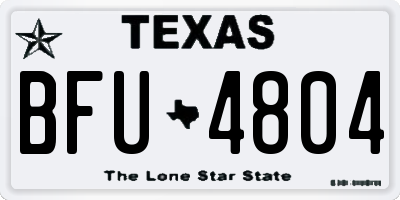 TX license plate BFU4804