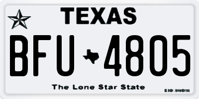 TX license plate BFU4805