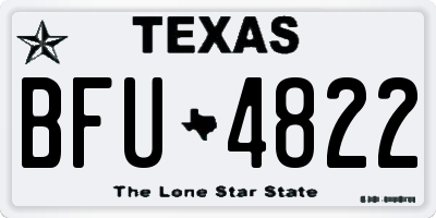 TX license plate BFU4822
