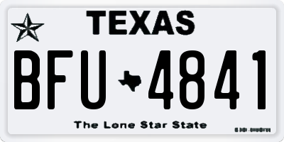 TX license plate BFU4841