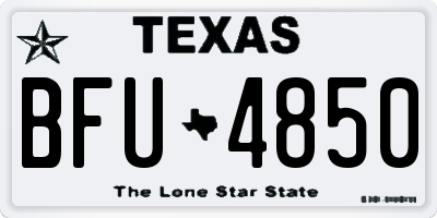 TX license plate BFU4850