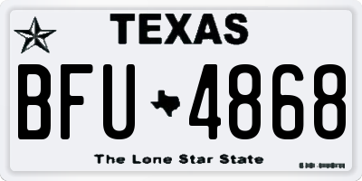 TX license plate BFU4868