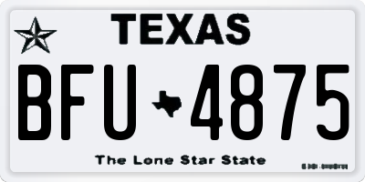 TX license plate BFU4875