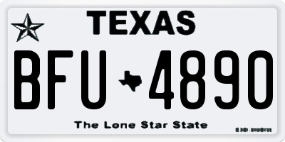 TX license plate BFU4890