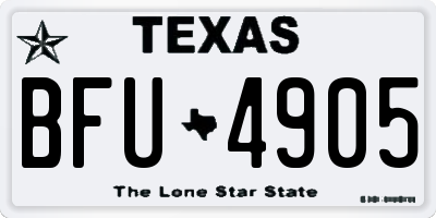 TX license plate BFU4905