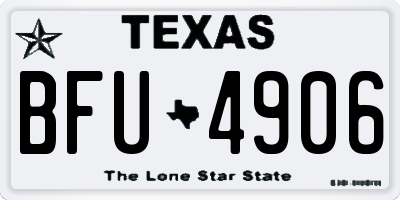 TX license plate BFU4906