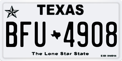 TX license plate BFU4908