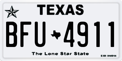 TX license plate BFU4911