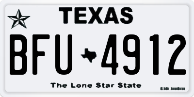 TX license plate BFU4912