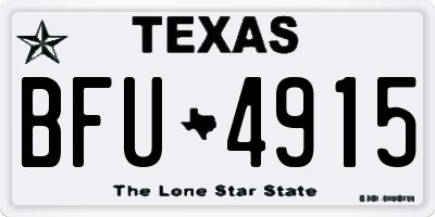 TX license plate BFU4915