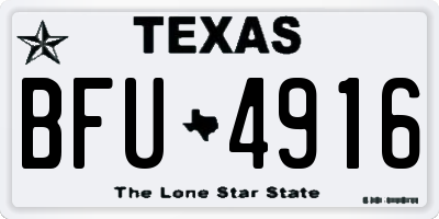 TX license plate BFU4916