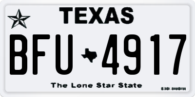 TX license plate BFU4917