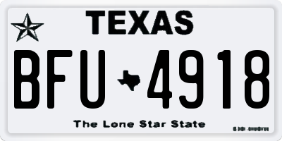 TX license plate BFU4918