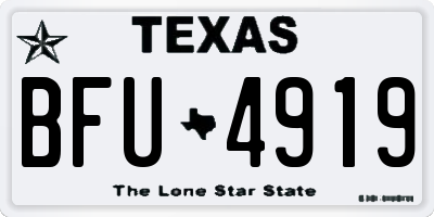 TX license plate BFU4919