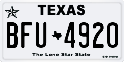 TX license plate BFU4920